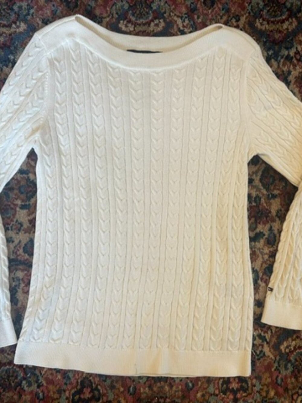 Tommy Hilfiger Cable-knit Boat Neckline Pullover Sweater  M